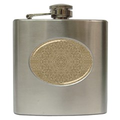 Wood In The Forest And Stars Mandala Hip Flask (6 Oz) by pepitasart