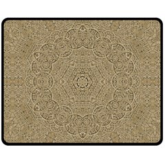 Wood In The Forest And Stars Mandala Double Sided Fleece Blanket (medium)  by pepitasart