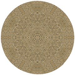 Wood In The Forest And Stars Mandala Wooden Puzzle Round