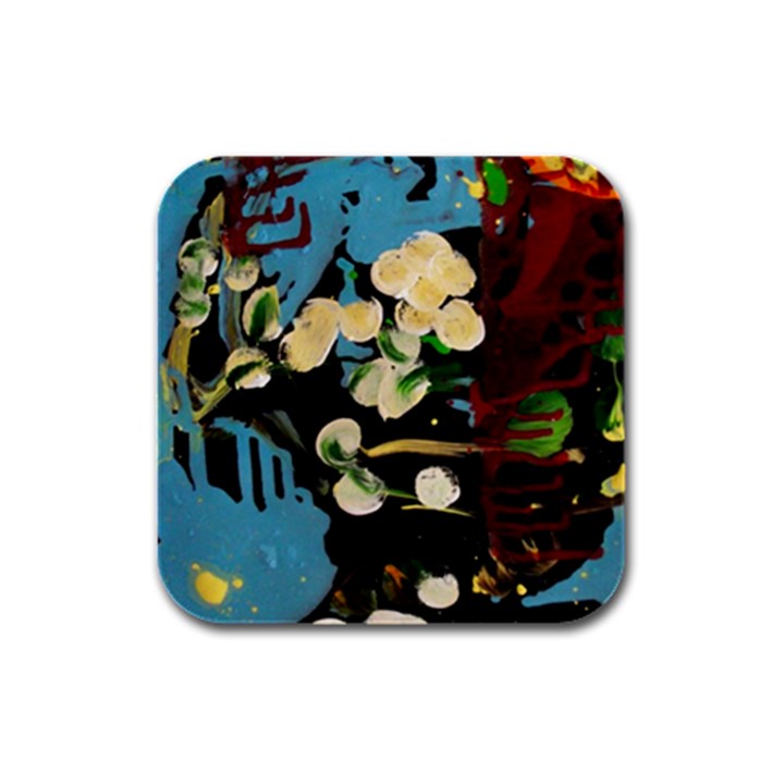 Valley Lilies 1 1 Rubber Square Coaster (4 pack) 