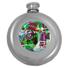 Happy Colors 1 1 Round Hip Flask (5 Oz) by bestdesignintheworld