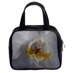 Orchidée Blanche Fleur Classic Handbag (two Sides)