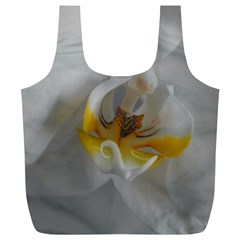 Orchidée Blanche Fleur Full Print Recycle Bag (xl) by kcreatif