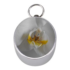 Orchidée Blanche Fleur Mini Silver Compasses by kcreatif