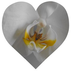 Orchidée Blanche Fleur Wooden Puzzle Heart