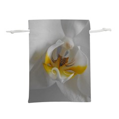 Orchidée Blanche Fleur Lightweight Drawstring Pouch (l) by kcreatif