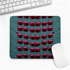 Forest Roses On Decorative Wood Large Mousepads by pepitasart