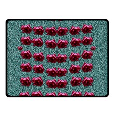 Forest Roses On Decorative Wood Double Sided Fleece Blanket (small)  by pepitasart