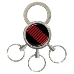 Bandes Lignes Rouge 3-ring Key Chain by kcreatif