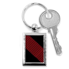 Bandes Lignes Rouge Key Chain (rectangle) by kcreatif