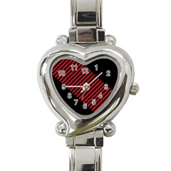 Bandes Lignes Rouge Heart Italian Charm Watch by kcreatif