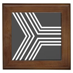 Abstrait Lignes Blanc/gris Framed Tile by kcreatif