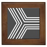 Abstrait Lignes Blanc/Gris Framed Tile Front