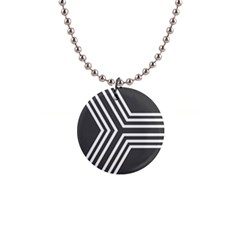 Abstrait Lignes Blanc/gris 1  Button Necklace by kcreatif