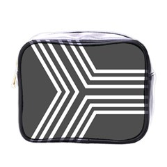 Abstrait Lignes Blanc/gris Mini Toiletries Bag (one Side) by kcreatif