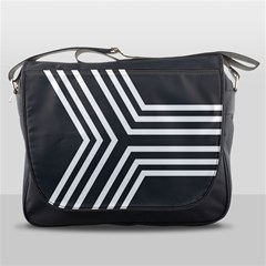 Abstrait Lignes Blanc/gris Messenger Bag by kcreatif