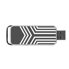 Abstrait Lignes Blanc/gris Portable Usb Flash (one Side) by kcreatif