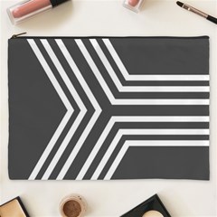 Abstrait Lignes Blanc/gris Cosmetic Bag (xxxl) by kcreatif