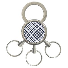 Abstrait Formes Bleu  3-ring Key Chain by kcreatif