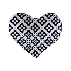 Abstrait Formes Bleu  Standard 16  Premium Flano Heart Shape Cushions by kcreatif