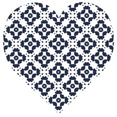 Abstrait Formes Bleu  Wooden Puzzle Heart