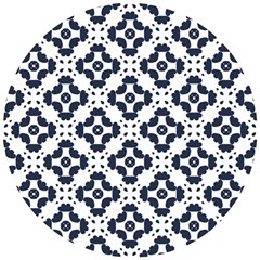 Abstrait Formes Bleu  Wooden Puzzle Round