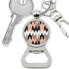 Pattern Abstrait Vagues Rose/noir/taupe Bottle Opener Key Chain by kcreatif