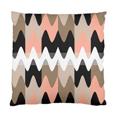 Pattern Abstrait Vagues Rose/noir/taupe Standard Cushion Case (one Side) by kcreatif