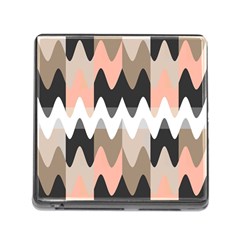 Pattern Abstrait Vagues Rose/noir/taupe Memory Card Reader (square 5 Slot) by kcreatif