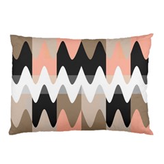 Pattern Abstrait Vagues Rose/noir/taupe Pillow Case (two Sides) by kcreatif