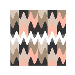 Pattern Abstrait Vagues Rose/noir/taupe Small Satin Scarf (square) by kcreatif