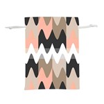 Pattern Abstrait Vagues Rose/Noir/Taupe Lightweight Drawstring Pouch (L) Back