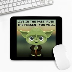 Green Creature With Quote Large Mousepads by myuique