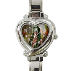 Beautiful Fairy In The Night Heart Italian Charm Watch