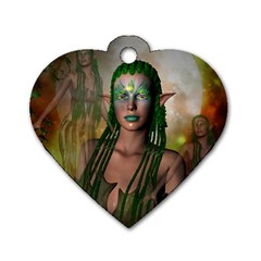 Beautiful Fairy In The Night Dog Tag Heart (Two Sides)