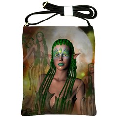 Beautiful Fairy In The Night Shoulder Sling Bag by FantasyWorld7