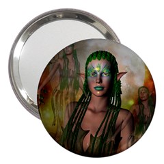 Beautiful Fairy In The Night 3  Handbag Mirrors by FantasyWorld7