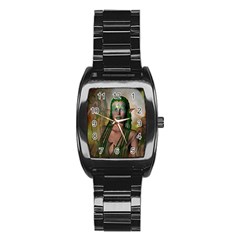 Beautiful Fairy In The Night Stainless Steel Barrel Watch