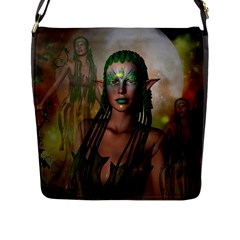 Beautiful Fairy In The Night Flap Closure Messenger Bag (L)