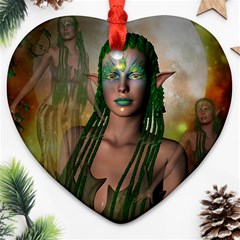 Beautiful Fairy In The Night Ornament (Heart)