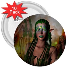 Beautiful Fairy In The Night 3  Buttons (10 pack) 