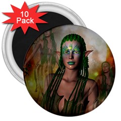 Beautiful Fairy In The Night 3  Magnets (10 Pack)  by FantasyWorld7