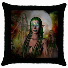 Beautiful Fairy In The Night Throw Pillow Case (Black)