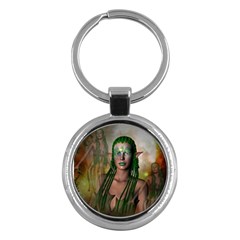 Beautiful Fairy In The Night Key Chain (round) by FantasyWorld7