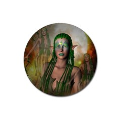 Beautiful Fairy In The Night Magnet 3  (Round)