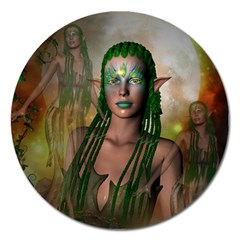 Beautiful Fairy In The Night Magnet 5  (Round)