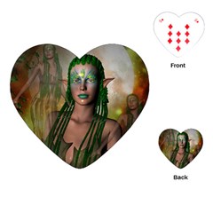 Beautiful Fairy In The Night Playing Cards Single Design (Heart)