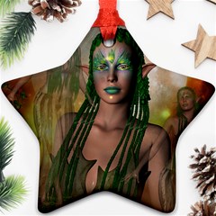 Beautiful Fairy In The Night Star Ornament (two Sides)