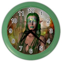 Beautiful Fairy In The Night Color Wall Clock