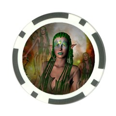 Beautiful Fairy In The Night Poker Chip Card Guard by FantasyWorld7